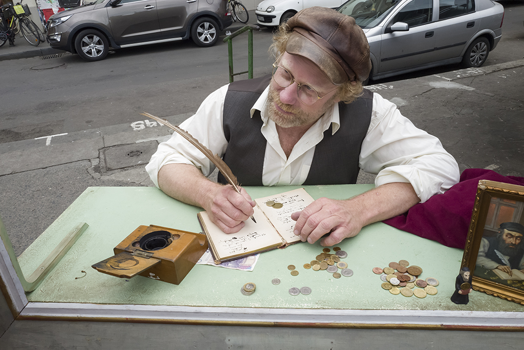 Jason Francisco performing as the Lucky Jew in 2017.